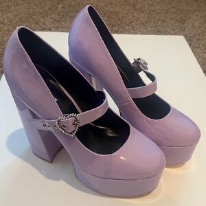Purple platform chunky heel